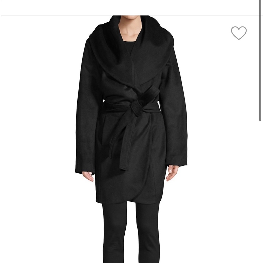 Tahari Black Wool-blend Coat Small NWT